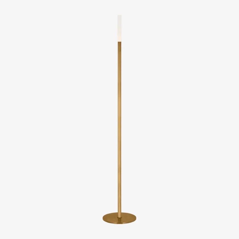 Floor<Kelly Wearstler rousseau 60" floor lamp ANTIQUE-BURNISHEDBRASSWITHETCHEDCRYSTAL