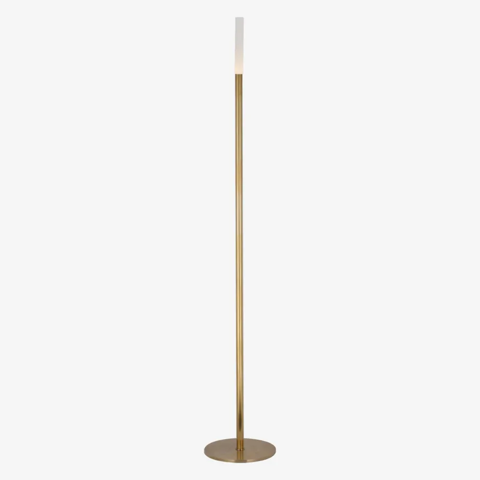 Floor<Kelly Wearstler rousseau 60" floor lamp ANTIQUE-BURNISHEDBRASSWITHETCHEDCRYSTAL