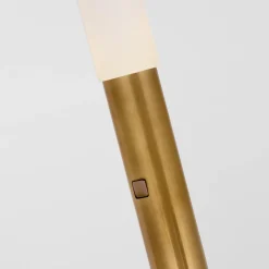 Floor<Kelly Wearstler rousseau 60" floor lamp ANTIQUE-BURNISHEDBRASSWITHETCHEDCRYSTAL