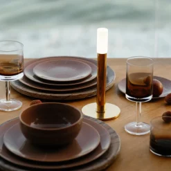 Portables<Kelly Wearstler rousseau 10" rechargeable accent lamp BRONZEWITHETCHEDCRYSTAL