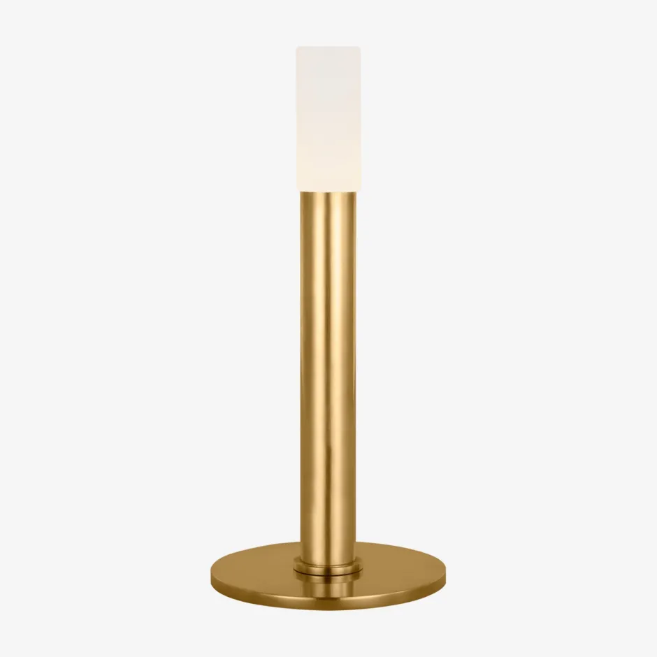 Table|Portables<Kelly Wearstler rousseau 10" rechargeable accent lamp ANTIQUE-BURNISHEDBRASSWITHETCHEDCRYSTAL