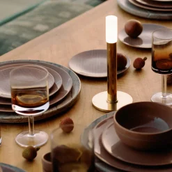 Table|Portables<Kelly Wearstler rousseau 10" rechargeable accent lamp ANTIQUE-BURNISHEDBRASSWITHETCHEDCRYSTAL