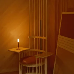 Table|Portables<Kelly Wearstler rousseau 10" rechargeable accent lamp ANTIQUE-BURNISHEDBRASSWITHETCHEDCRYSTAL