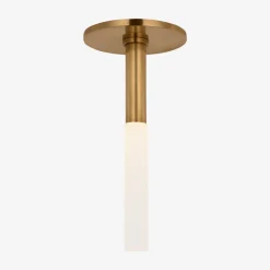 Flush Mounts<Kelly Wearstler rousseau monopoint flush mount ANTIQUE-BURNISHEDBRASSWITHETCHEDCRYSTAL