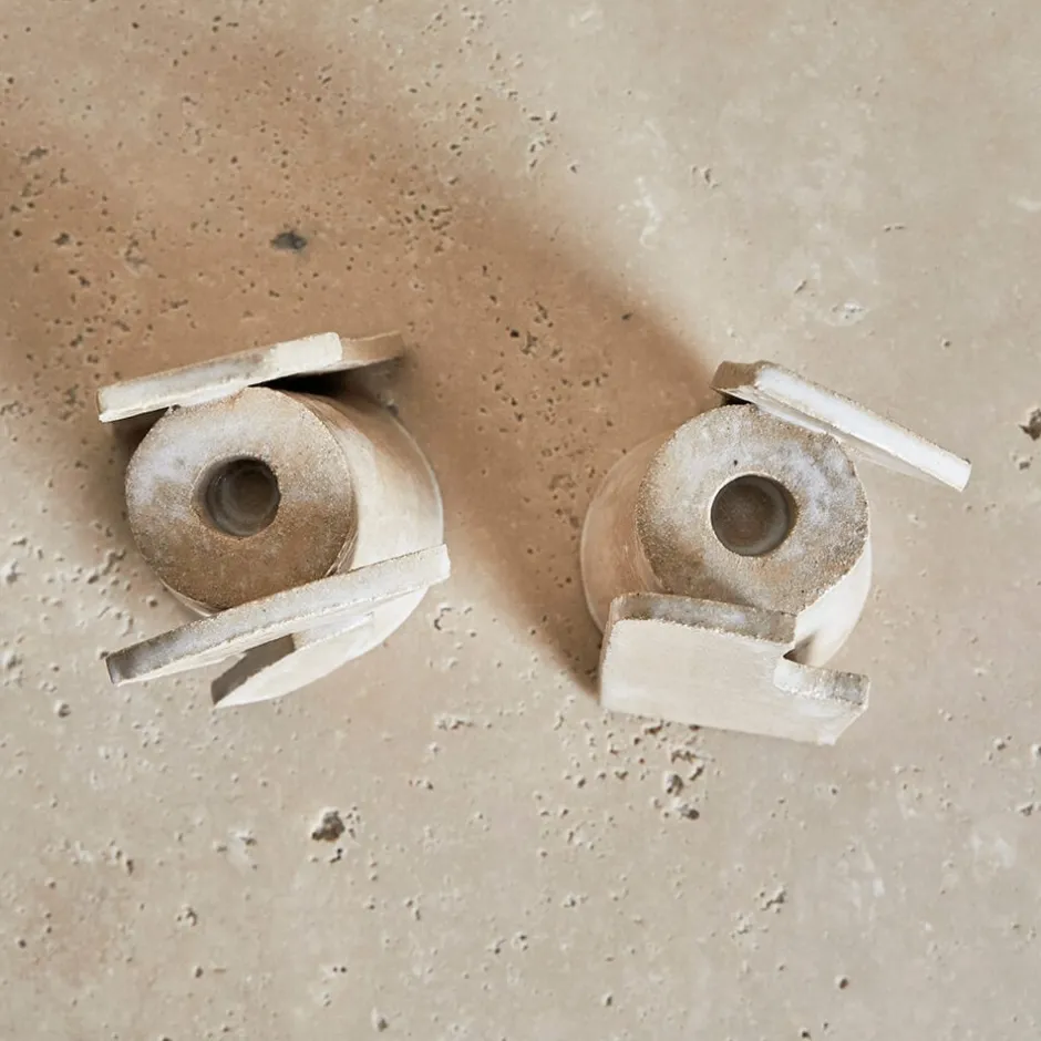 Entertaining|Objects<Kelly Wearstler shape candle holders FROSTEDFLAX