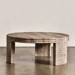 Coffee Tables<Kelly Wearstler stacked coffee table COFFEETRAVERTINE