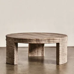 Coffee Tables<Kelly Wearstler stacked coffee table COFFEETRAVERTINE