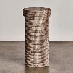 Side Tables<Kelly Wearstler stacked drink table COFFEETRAVERTINE