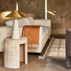 Side Tables<Kelly Wearstler stacked side table TRAVERTINE