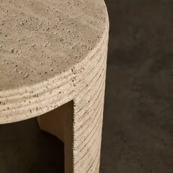 Side Tables<Kelly Wearstler stacked side table TRAVERTINE