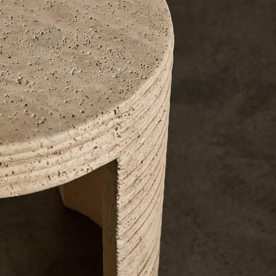 Side Tables<Kelly Wearstler stacked side table TRAVERTINE