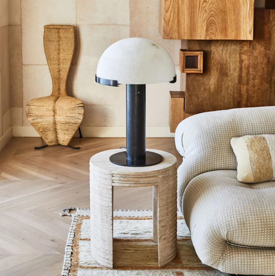 Side Tables<Kelly Wearstler stacked side table TRAVERTINE