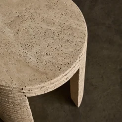 Side Tables<Kelly Wearstler stacked side table TRAVERTINE