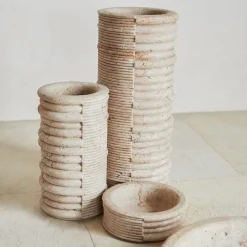 Entertaining|Vases<Kelly Wearstler stacked vase TRAVERTINE