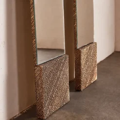 Mirrors<Kelly Wearstler superluxe balthus floor mirror TEXTUREDBURNISHEDBRASS