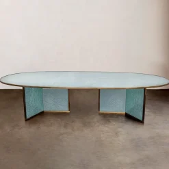 Dining Tables<Kelly Wearstler superluxe racetrack fractured table POOLBLUEGLASS