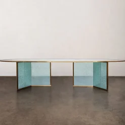 Dining Tables<Kelly Wearstler superluxe racetrack fractured table POOLBLUEGLASS