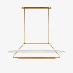 Chandeliers<Kelly Wearstler teline 54" oval linear ANTIQUE-BURNISHEDBRASSANDMATTEWHITE