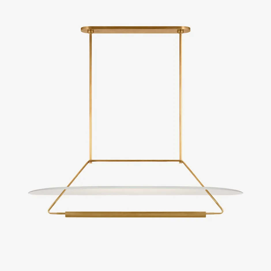 Chandeliers<Kelly Wearstler teline 54" oval linear ANTIQUE-BURNISHEDBRASSANDMATTEWHITE