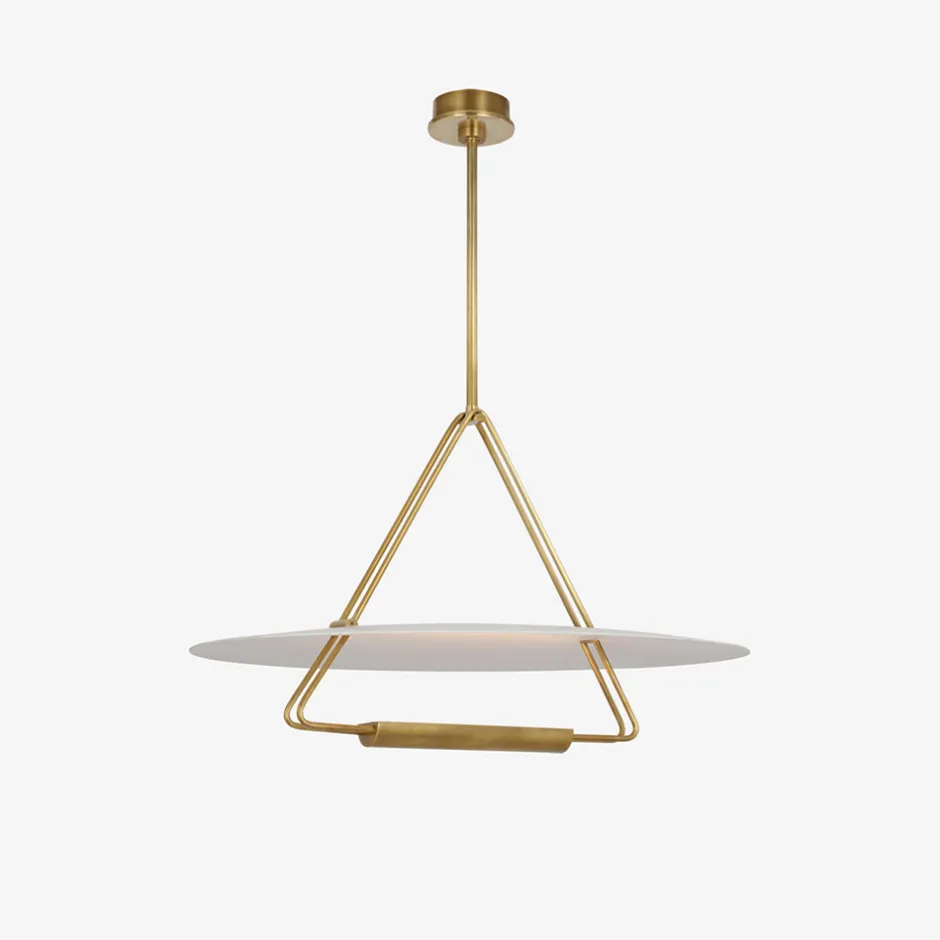 Chandeliers<Kelly Wearstler teline 30" round chandelier ANTIQUE-BURNISHEDBRASSANDMATTEWHITE