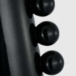 Table<Kelly Wearstler tiglia tall table lamp BLACKWITHLINENSHADE-CORDLESS