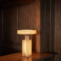 Table<Kelly Wearstler trancas medium table lamp ALABASTER