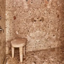 Ottomans & Stools|Side Tables<Kelly Wearstler tribute stool small TRAVERTINE