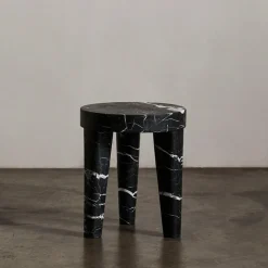 Ottomans & Stools|Side Tables<Kelly Wearstler tribute stool small NEROMARQUINA