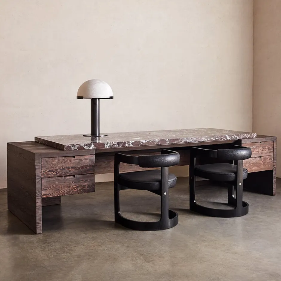 Desks<Kelly Wearstler truss desk SHOWNINWARMSTAINEDSANBLASTEDDOUGLASFIRWITHROSSOLEVANTO