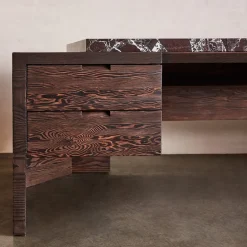 Desks<Kelly Wearstler truss desk SHOWNINWARMSTAINEDSANBLASTEDDOUGLASFIRWITHROSSOLEVANTO