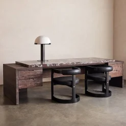 Desks<Kelly Wearstler truss desk SHOWNINWARMSTAINEDSANBLASTEDDOUGLASFIRWITHROSSOLEVANTO