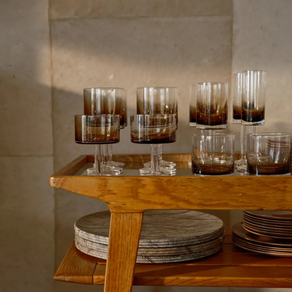 Entertaining|Zuma Collection<Kelly Wearstler zuma champagne coupe, set of 4 STAINEDAMBER