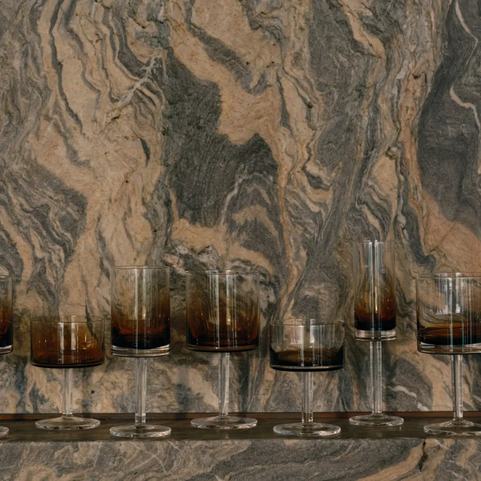 Entertaining|Zuma Collection<Kelly Wearstler zuma champagne coupe, set of 4 STAINEDAMBER