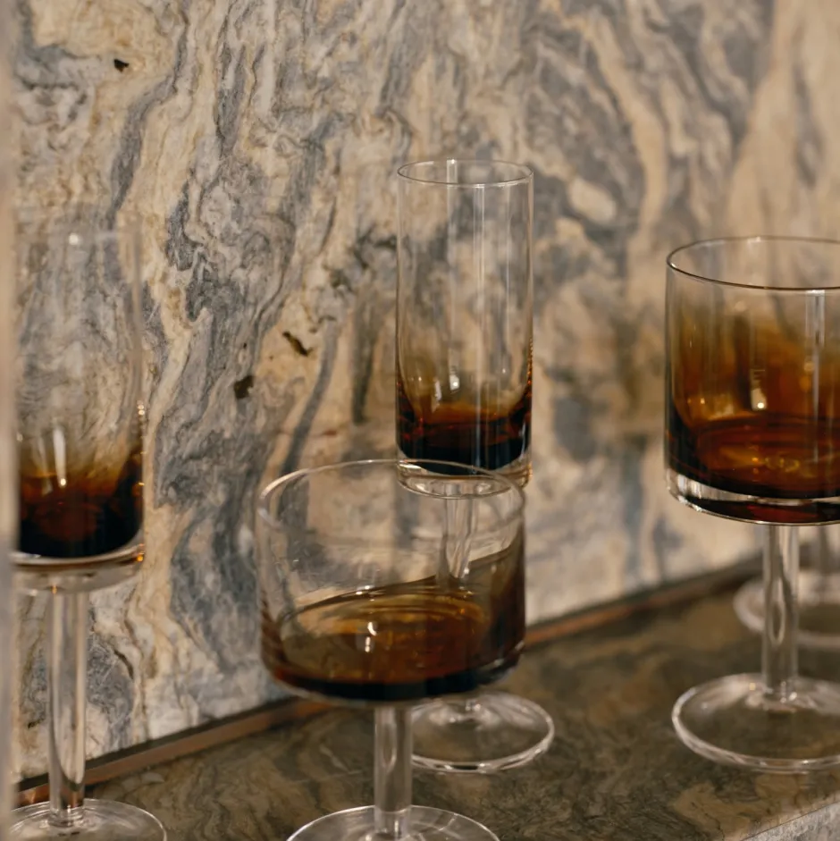 Entertaining|Zuma Collection<Kelly Wearstler zuma champagne glass, set of 4 STAINEDAMBER