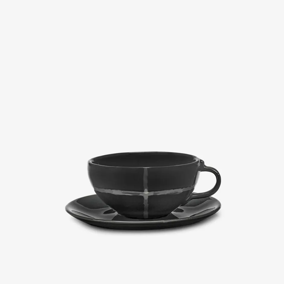 Zuma Collection|Drinkware<Kelly Wearstler zuma coffee cup & saucer, set of 4 PACIFIC
